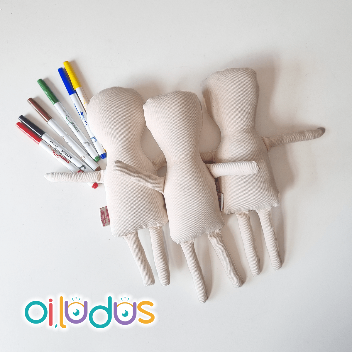 Bonecos para pintar - Kit com 3